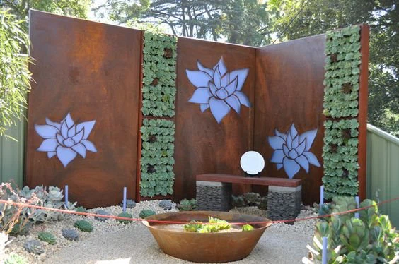 corten steel panels fence
