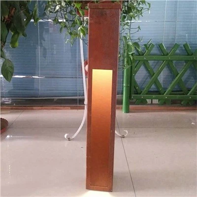 Ορθογώνιο Κουτί Corten Steel Φώτα Κήπου Μεταλλικά Διακοσμητικά Κήπου