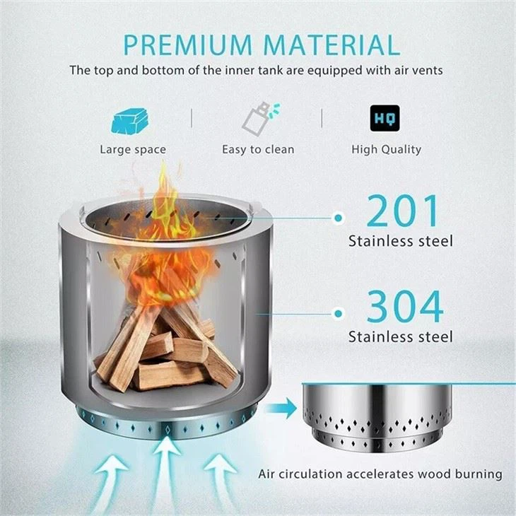 Stainless Steel Low Smoke Fire Pit