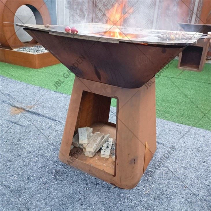 Corten Steel Fire Pit Bbq Grills