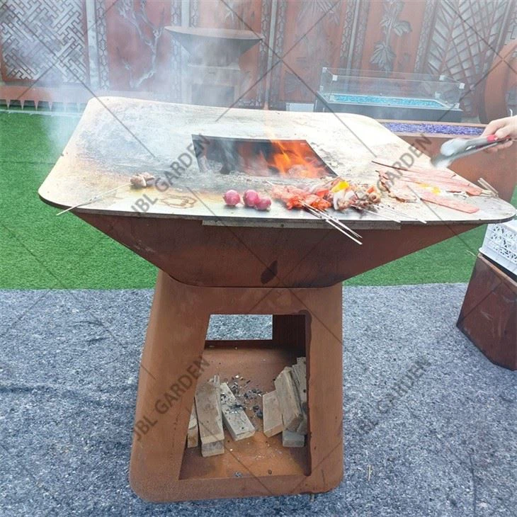 Corten Steel Fire Pit Bbq Grills