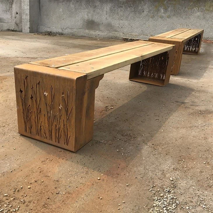 Πάγκος πάρκου επίπλων δρόμου Corten Steel
