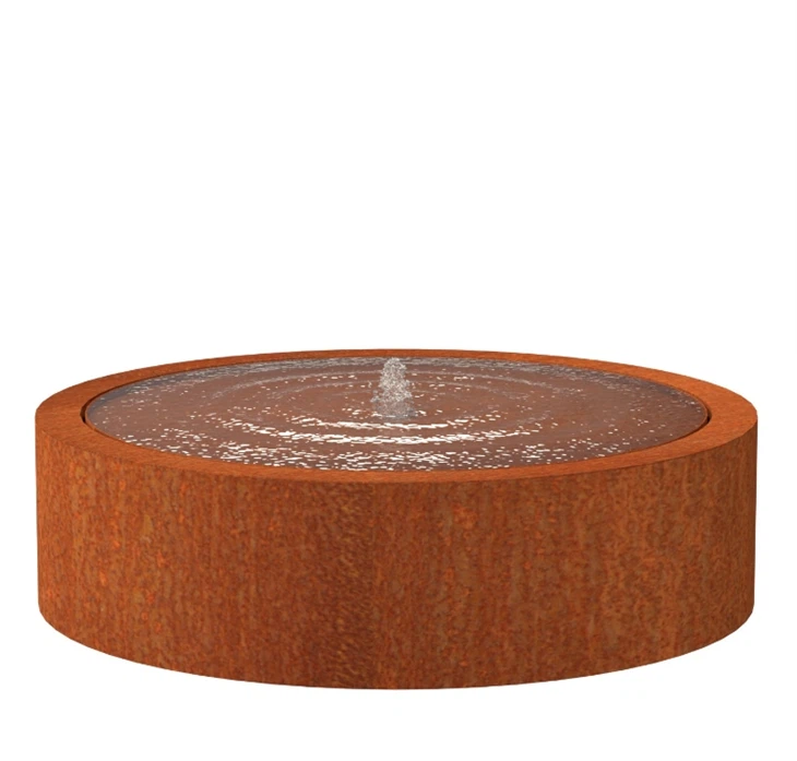 Corten Water Feature With Fountains
