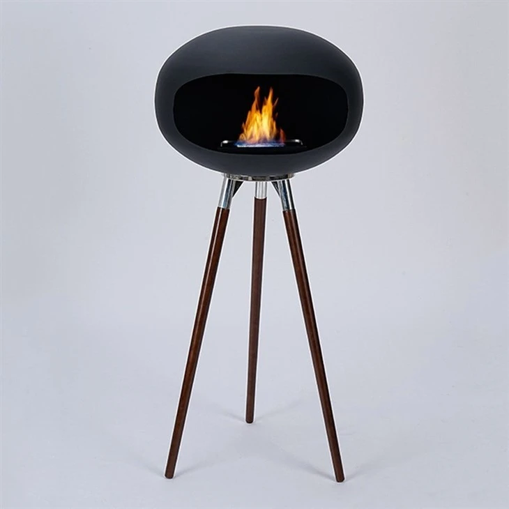 Indoor Black Ethanol Fireplace