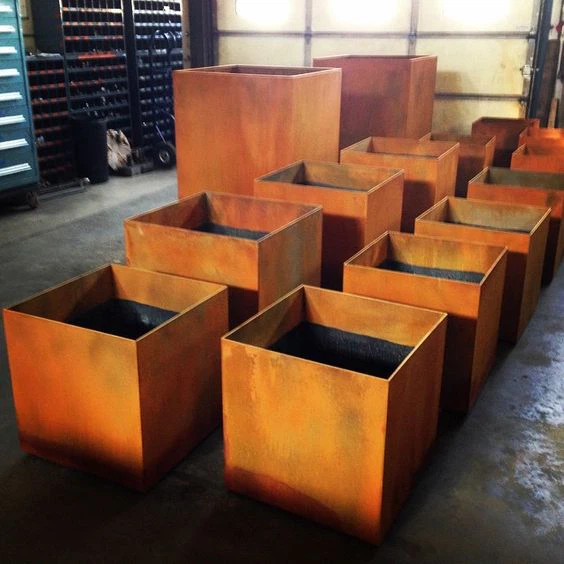 weathering steel planters weathering steel planters