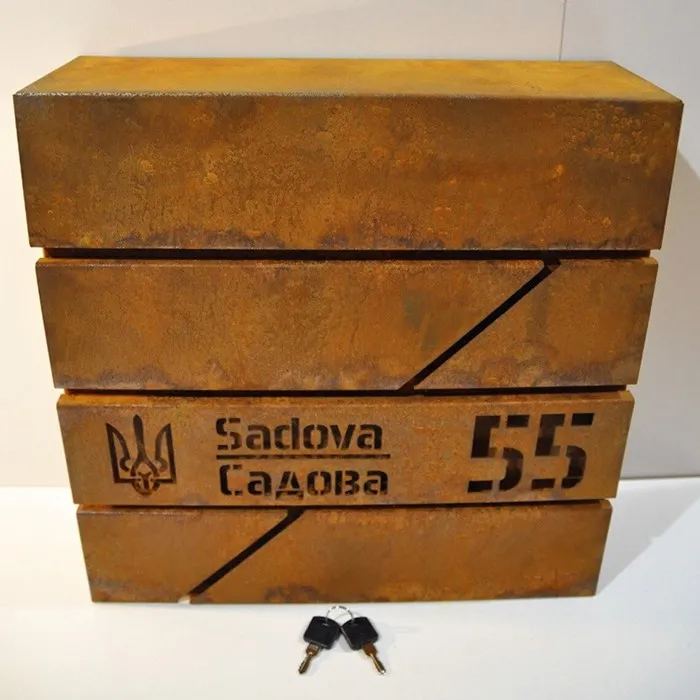 Corten Steel Wall Mounted Mailbox Corten Steel Wall Mounted Mailbox