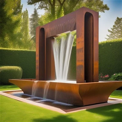 Corten Steel Rain Curtain & Waterfall|Εξαιρετική υπαίθρια διακόσμηση για κήπους πολυτελείας