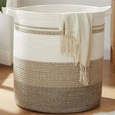 Πλεκτό καλάθι ρούχων αποθήκευσης βαμβακερό σχοινί